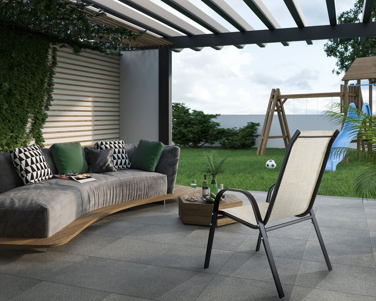 Stapelbare Tuinstoel Beige - 35% Korting - 90x54x69cm