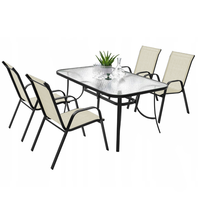 Stapelbare Tuinstoel Beige - 35% Korting - 90x54x69cm