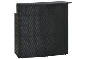 vidaXL Tuinbartafel Poly Rattan Zwart - 37% Korting!