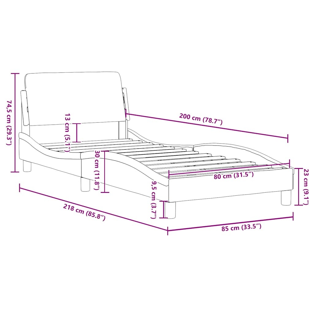 vidaXL Bedframe Taupe 80x200 cm - 35% Korting