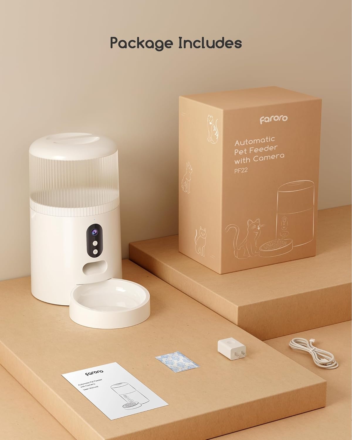 Faroro Automatische Kattenvoerautomaat WiFi - 3MP HD Camera - 30% Korting!