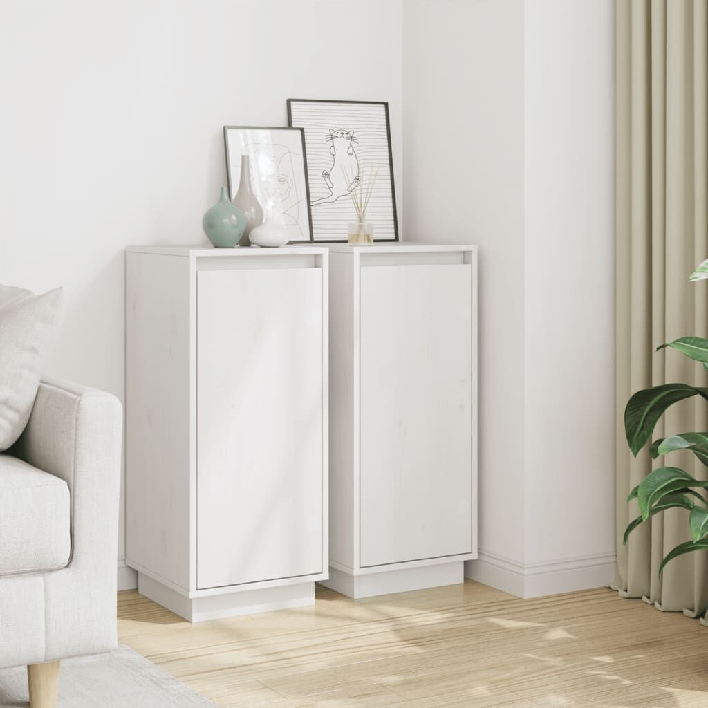 vidaXL Dressoirs Grenenhout Wit (2 stuks) - 60% Korting!