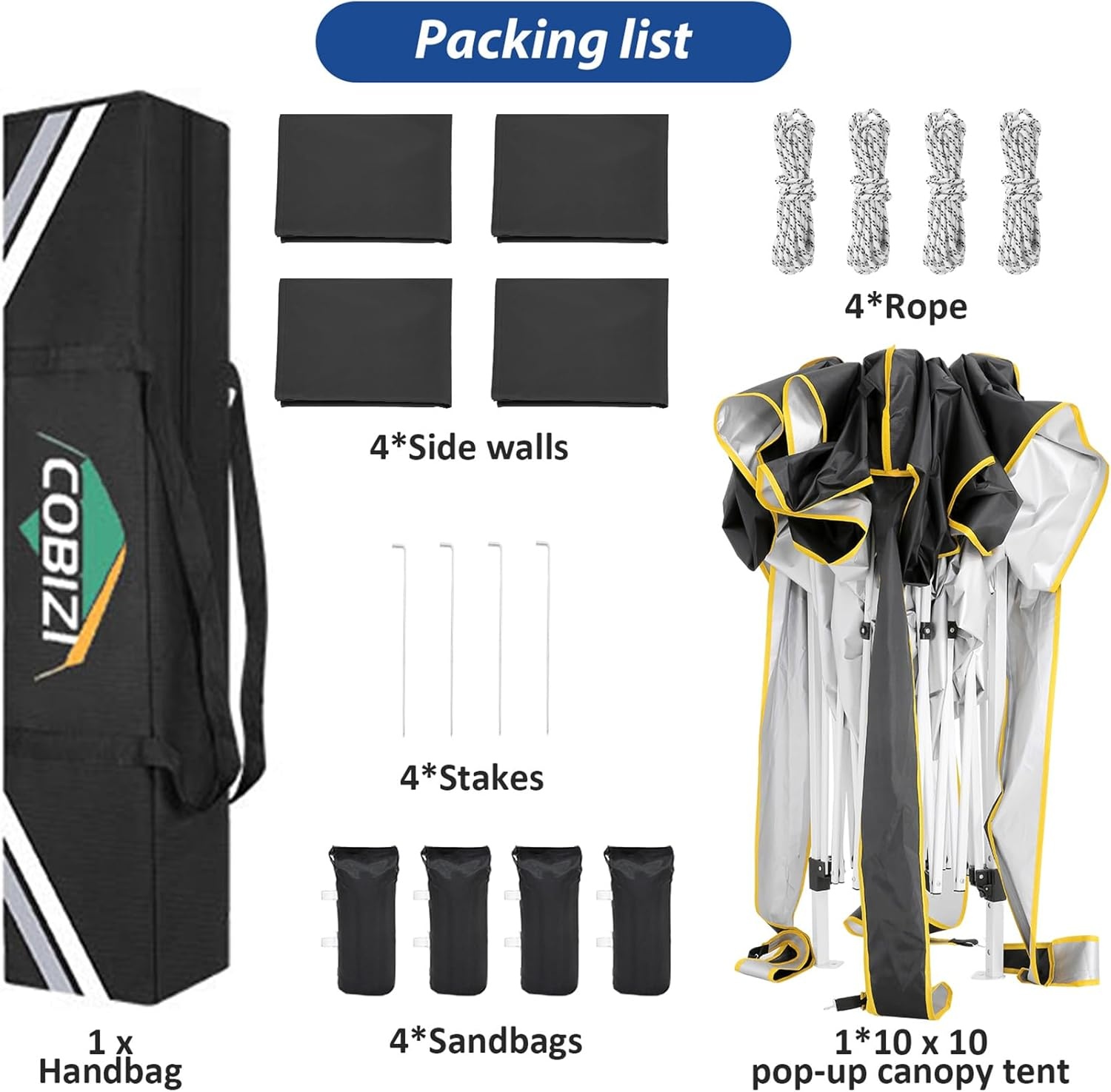 TOOLUCK 10x10 Pop-up Luifelpartytent - Waterdicht & UV-bescherming - 30% Korting