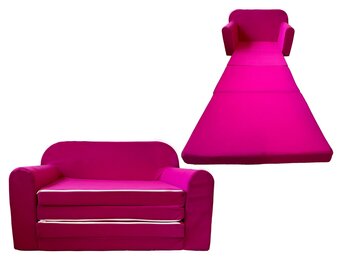 Kinderbankje  - splaapbank voor kinderkamer - 170x100cm - roze