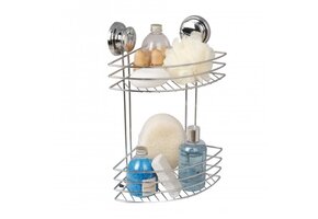 Badkamer Hoekplank Staal met Zuignap - 35% Korting