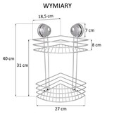 Badkamer Hoekplank Staal met Zuignap - 35% Korting