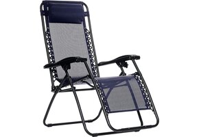 Donkerblauwe Zero Gravity Tuinstoel - 60% Korting! (86x67x107 cm)