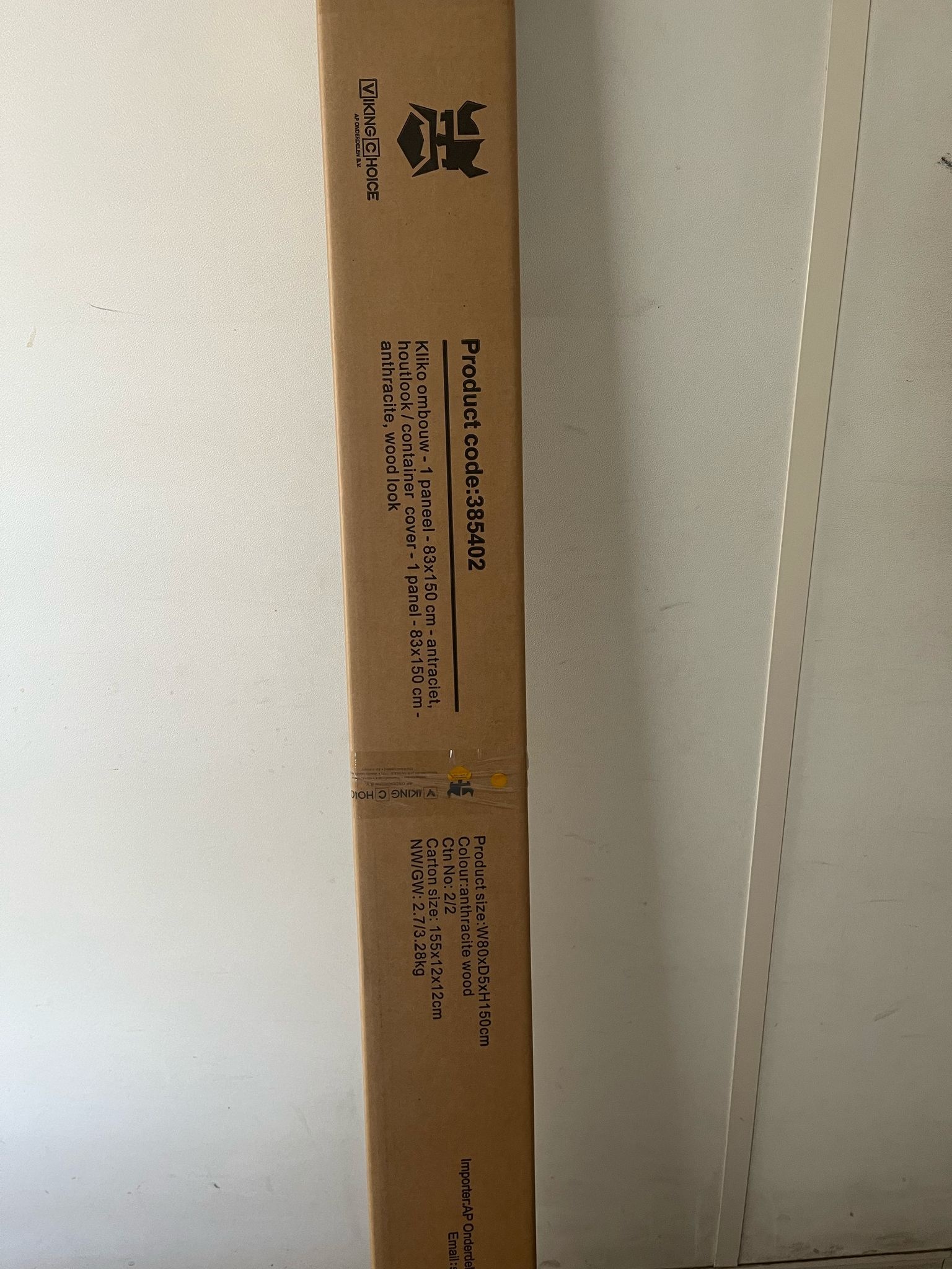 Kliko ombouw - 1 paneel - 83x150 cm - antraciet, houtlook