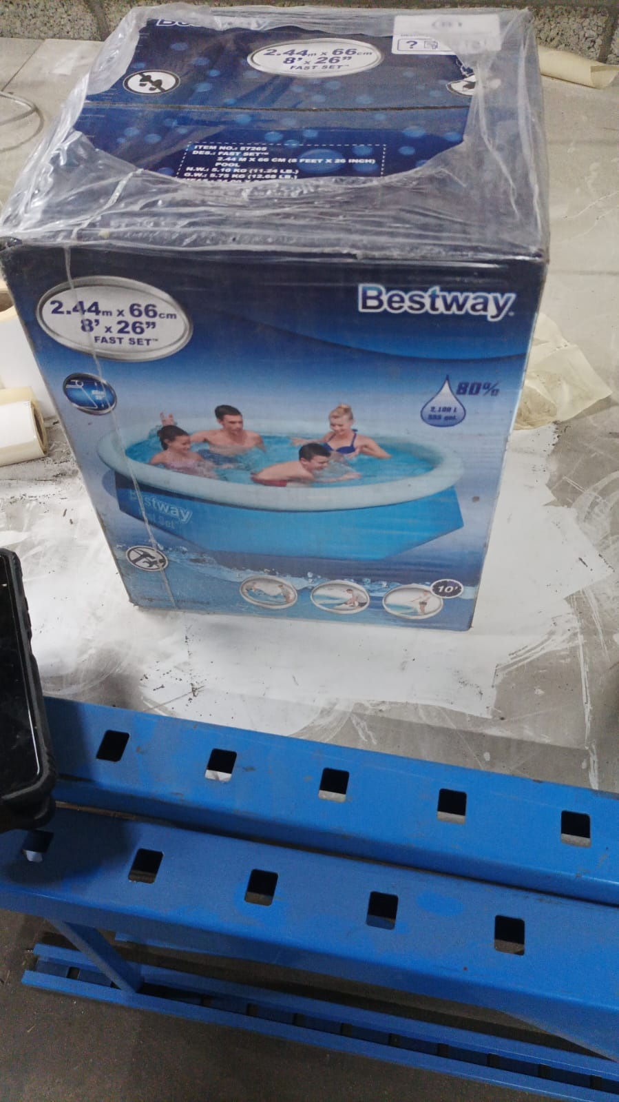 Bestway fast set - opblaas zwembad - 244 x 61 cm - rond - blauw