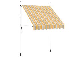 vidaXL Luifel 200 cm, Geel/Blauw Gestreept - 35% Korting!