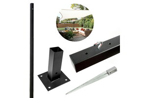 Schaduwdoekpaal Zwart (60% korting!) - Nu voor €XX