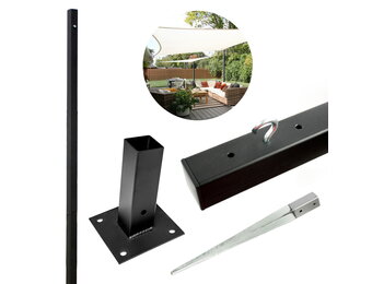 Schaduwdoekpaal Zwart (60% korting!) - Nu voor €XX