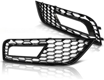 Bumpergrill Set Audi A4 (B8) 11-15 - Glanzend Zwart (40% Korting)