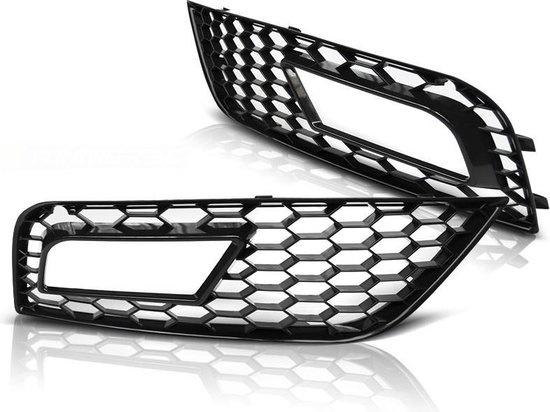 Bumpergrill Set Audi A4 (B8) 11-15 - Glanzend Zwart (40% Korting)