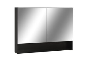 VidaXL Badkamerspiegelkast LED Zwart - 80x15x60 cm | 70% Korting