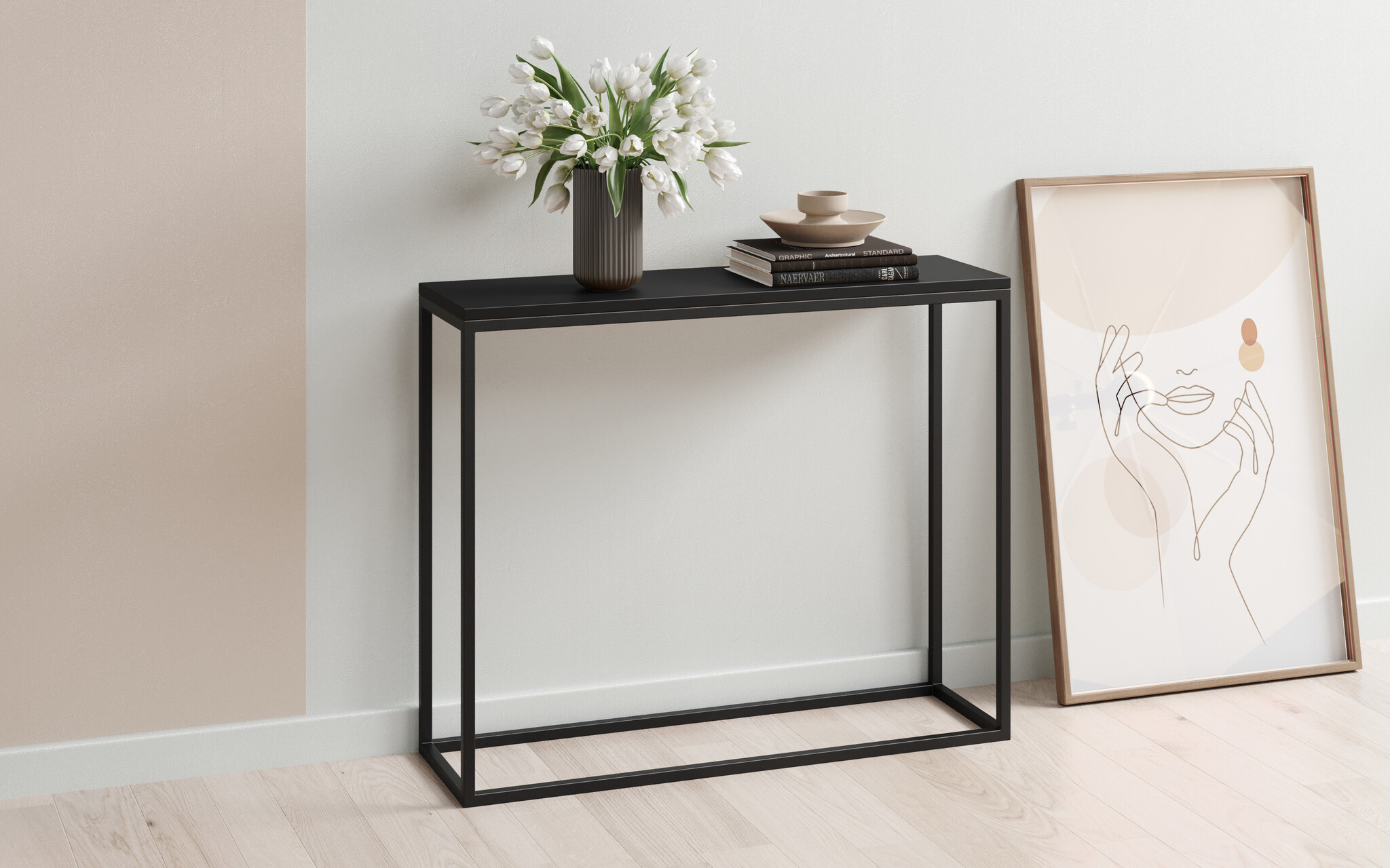 Zwarte Sidetable - Wandtafel - 60% Korting - 100x30x80 cm