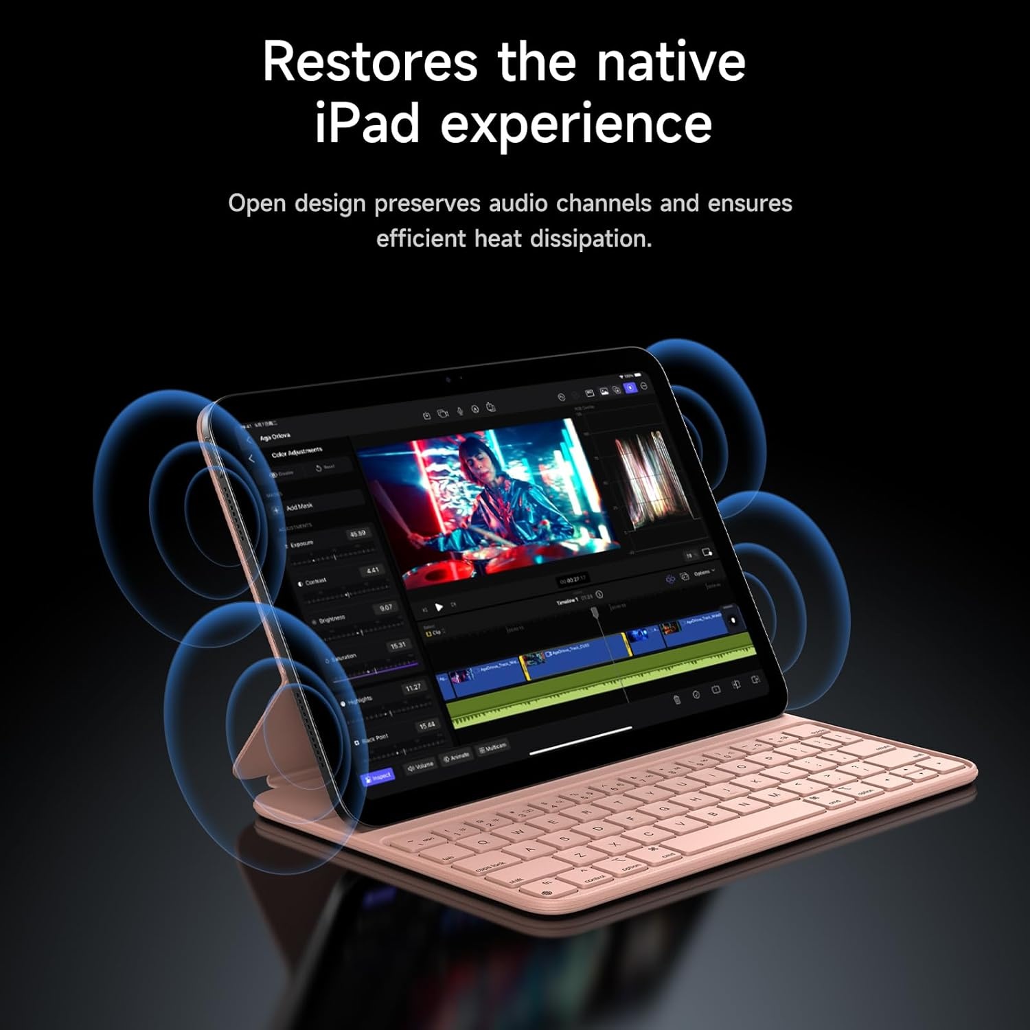 HOU Toetsenbord Cover iPad 10 Gen. Blauw - 30% Korting!