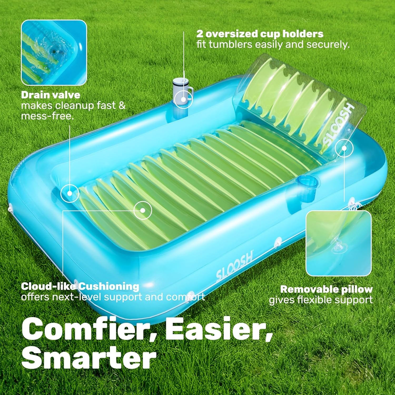 SLOOSH Opblaasbaar Zon-Ligbad XL (85"x57") - 30% Korting