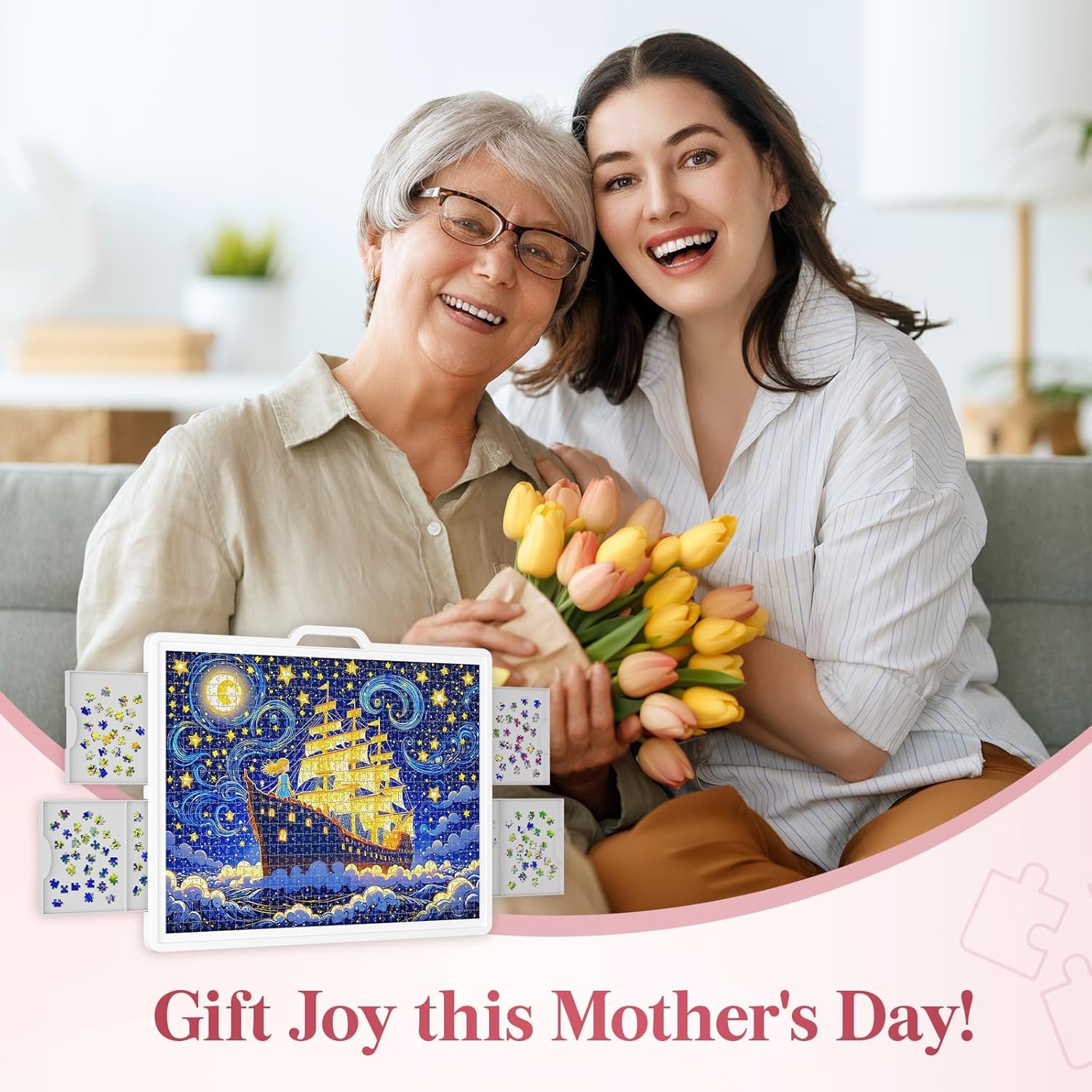 Lifewit Draaibare Puzzelplank (89x68.5cm) - 30% Korting!