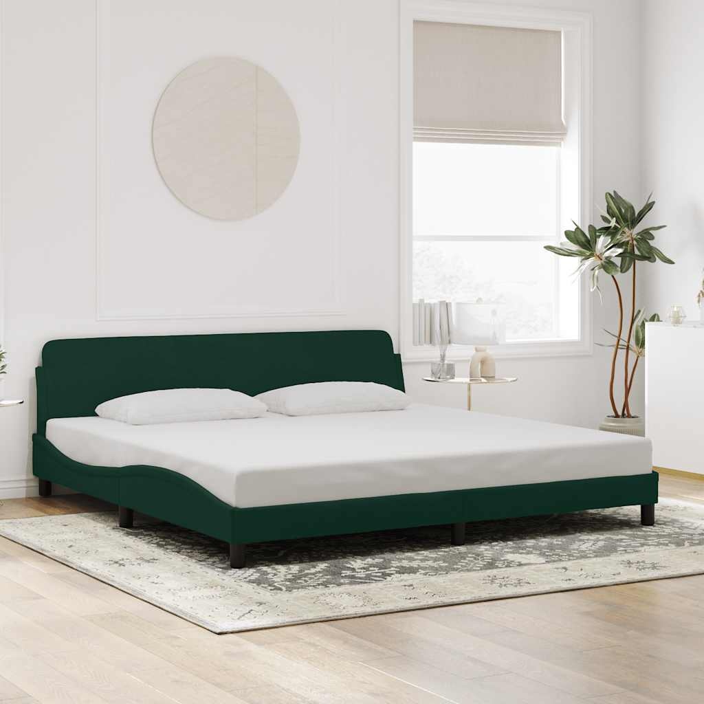 vidaXL Bedframe Fluweel 200x200cm Donkergroen - 54% Korting!