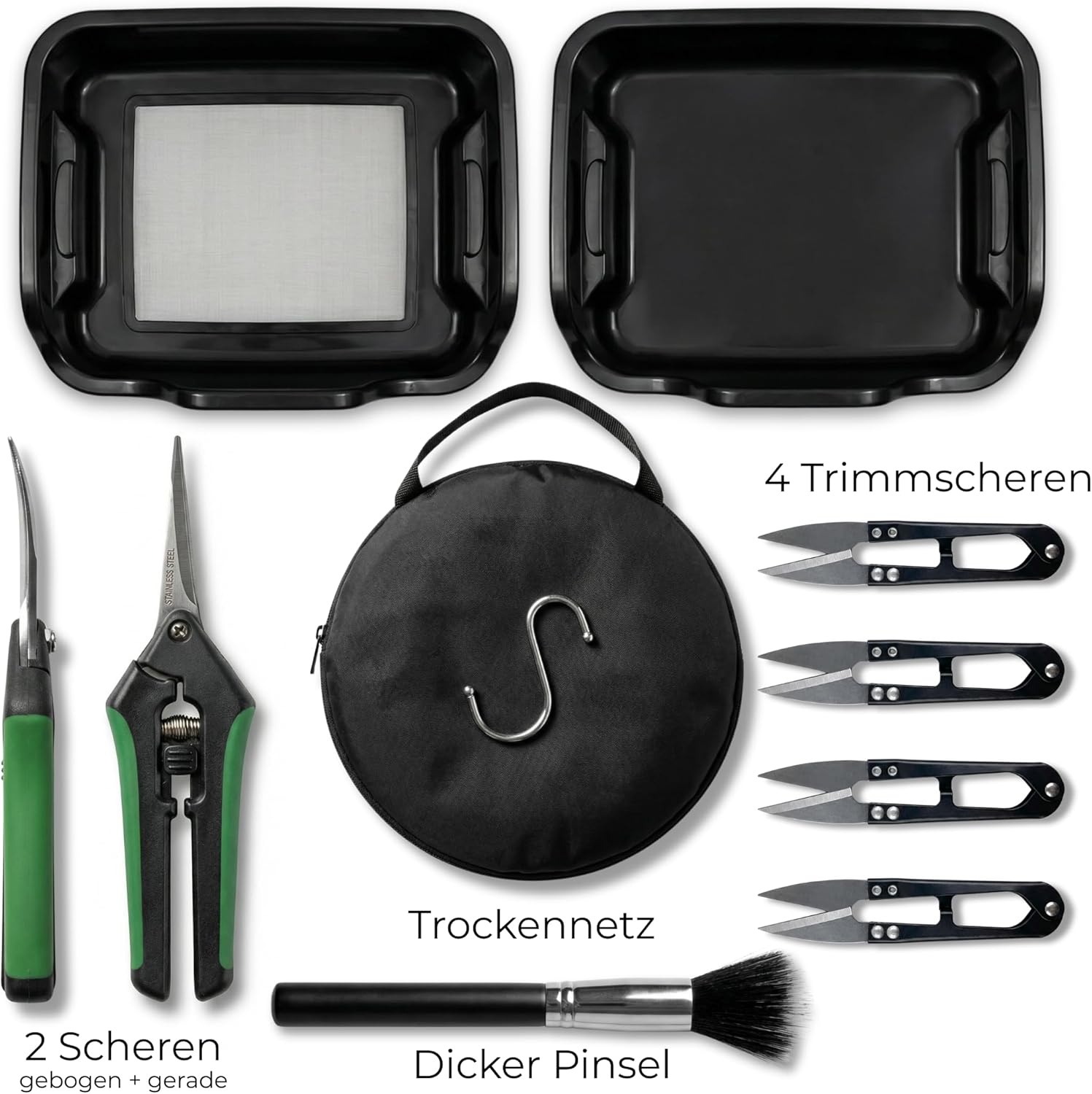 TINY FARM Trim Bin Set - 150 micron Zeef, Schaar & Net | Nu 30% Korting!