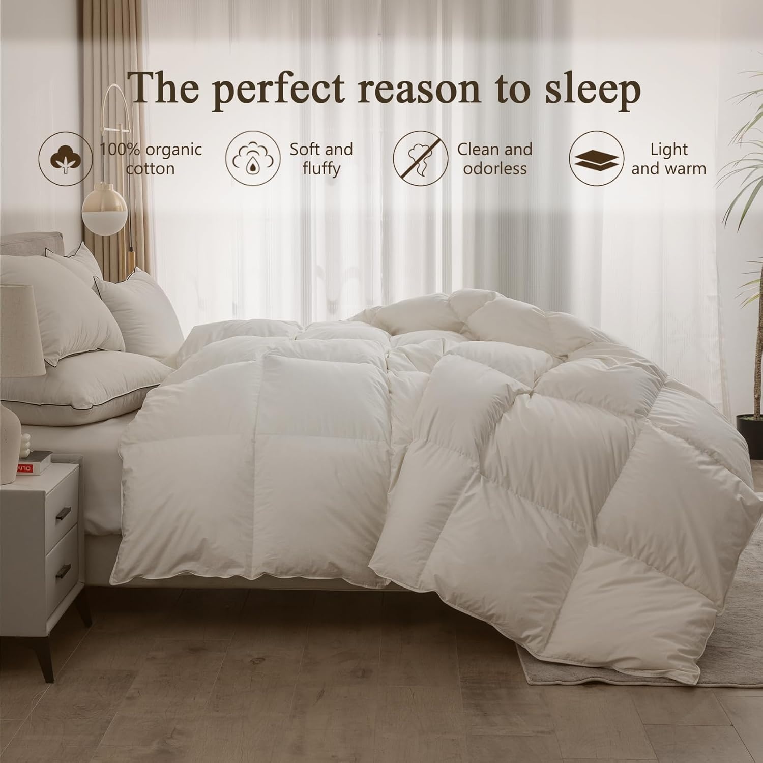 BPC Donsdekbed 135x200 cm - 30% Korting! Ganzendons & Biologisch Katoen