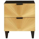 VidaXL Nachtkastje Lade Zwart/Goud Massief Mangohout - 79% Korting