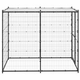 vidaXL Hondenkennel met dak - 110x220x180 cm Staal - 35% Korting