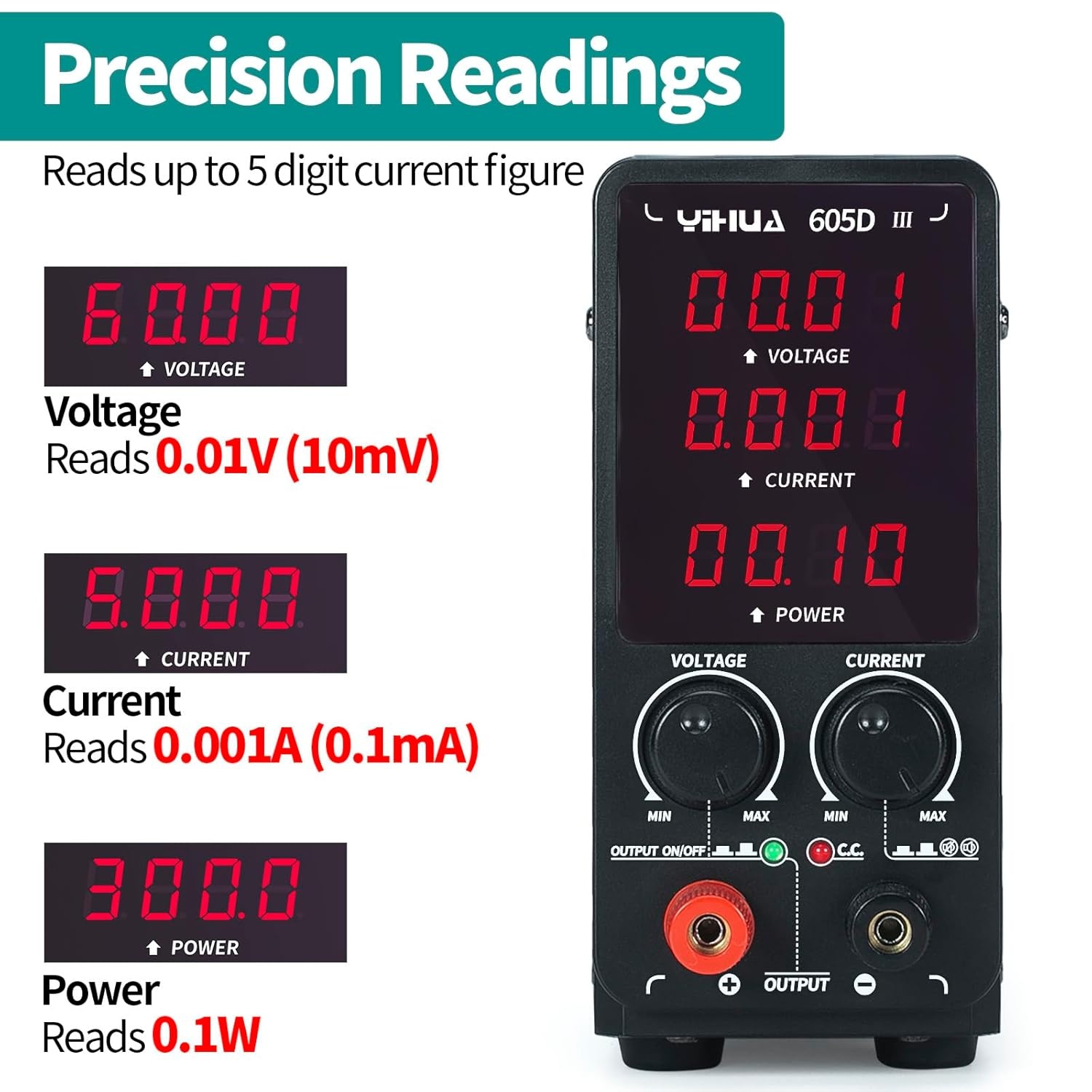 YIHUA 605D-III Lab Voeding: 60V/5A Regelbaar (30% Korting!)