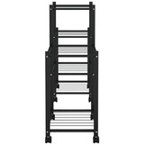 vidaXL Bloemenstandaard met wielen - 83x25x63,5 cm - Zwart - 64% Korting!