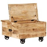 vidaXL Salontafel Ruw Mangohout - 70x70x40 cm - 35% Korting!