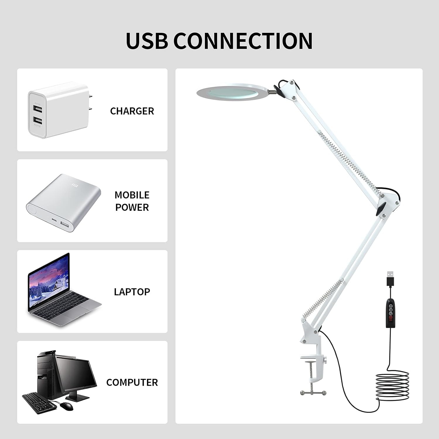 Loeplamp 105mm 5D Glas - 3 Kleuren, 10 Dimstanden | 30% Korting