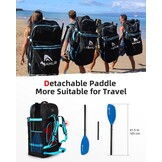 Abahub Kajakpeddel, verstelbaar, 210 cm tot 230 cm, 3-delige dubbele peddel, drijvende kajakpeddel, bootroer, kanoerroeier voor kajakken, schacht van aluminiumlegering, kunststof messen, blauw