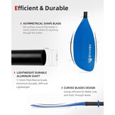 Abahub Kajakpeddel, verstelbaar, 210 cm tot 230 cm, 3-delige dubbele peddel, drijvende kajakpeddel, bootroer, kanoerroeier voor kajakken, schacht van aluminiumlegering, kunststof messen, blauw