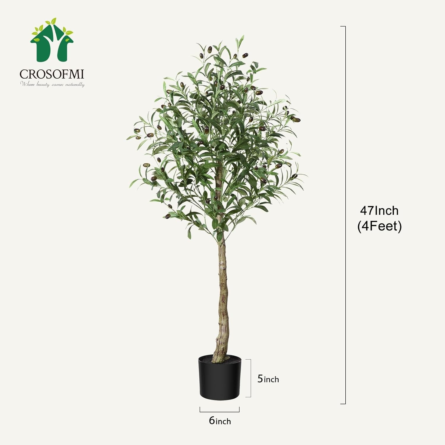 CROSOFMI Kunst Olijfboomplant 120cm - Nu 30% Korting!