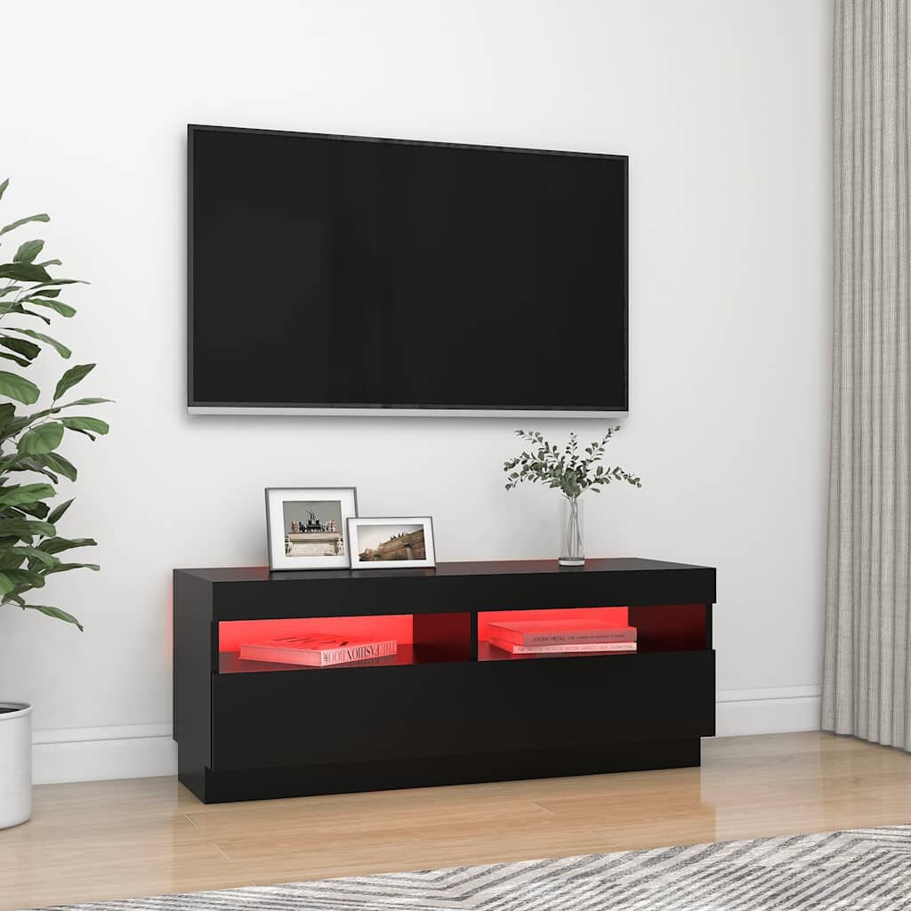 VidaXL TV-meubel Zwart met LED - 100x35x40 cm - 35% Korting