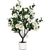 3ft Kunst Kamelia Boom - Wit, 40 Bloemen - 30% Korting!