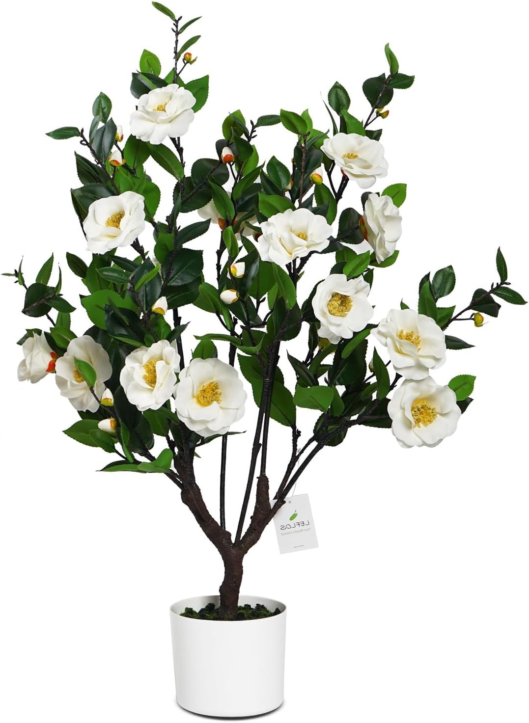 3ft Kunst Kamelia Boom - Wit, 40 Bloemen - 30% Korting!