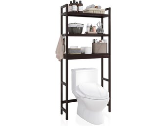 SMIBUY Bamboe Badkamerrek (Donkerbruin) - 30% Korting!