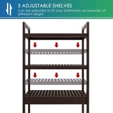 SMIBUY Bamboe Badkamerrek (Donkerbruin) - 30% Korting!