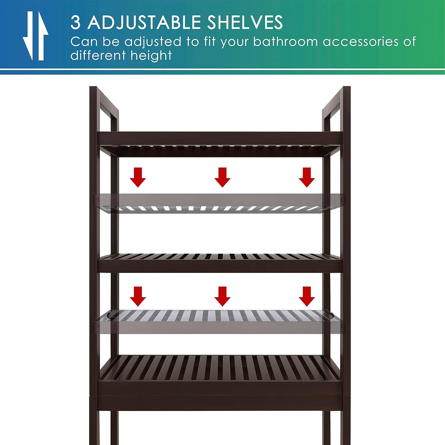 SMIBUY Bamboe Badkamerrek (Donkerbruin) - 30% Korting!