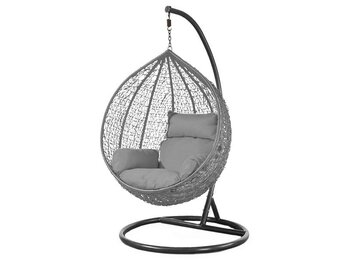 Geretourneerde Hangstoel - Ei Stoel met Frame - Grijs - 60% Korting