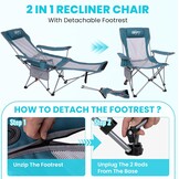 #WEJOY 2-in-1 Campingstoel, Opvouwbaar met Voetensteun - 30% Korting!