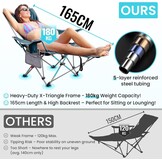 #WEJOY 2-in-1 Campingstoel, Opvouwbaar met Voetensteun - 30% Korting!