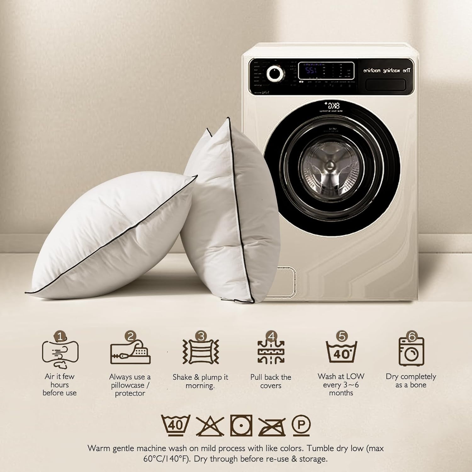 BPC 3-Laags Donskussen 60x60 cm - Set van 2 | 30% Korting