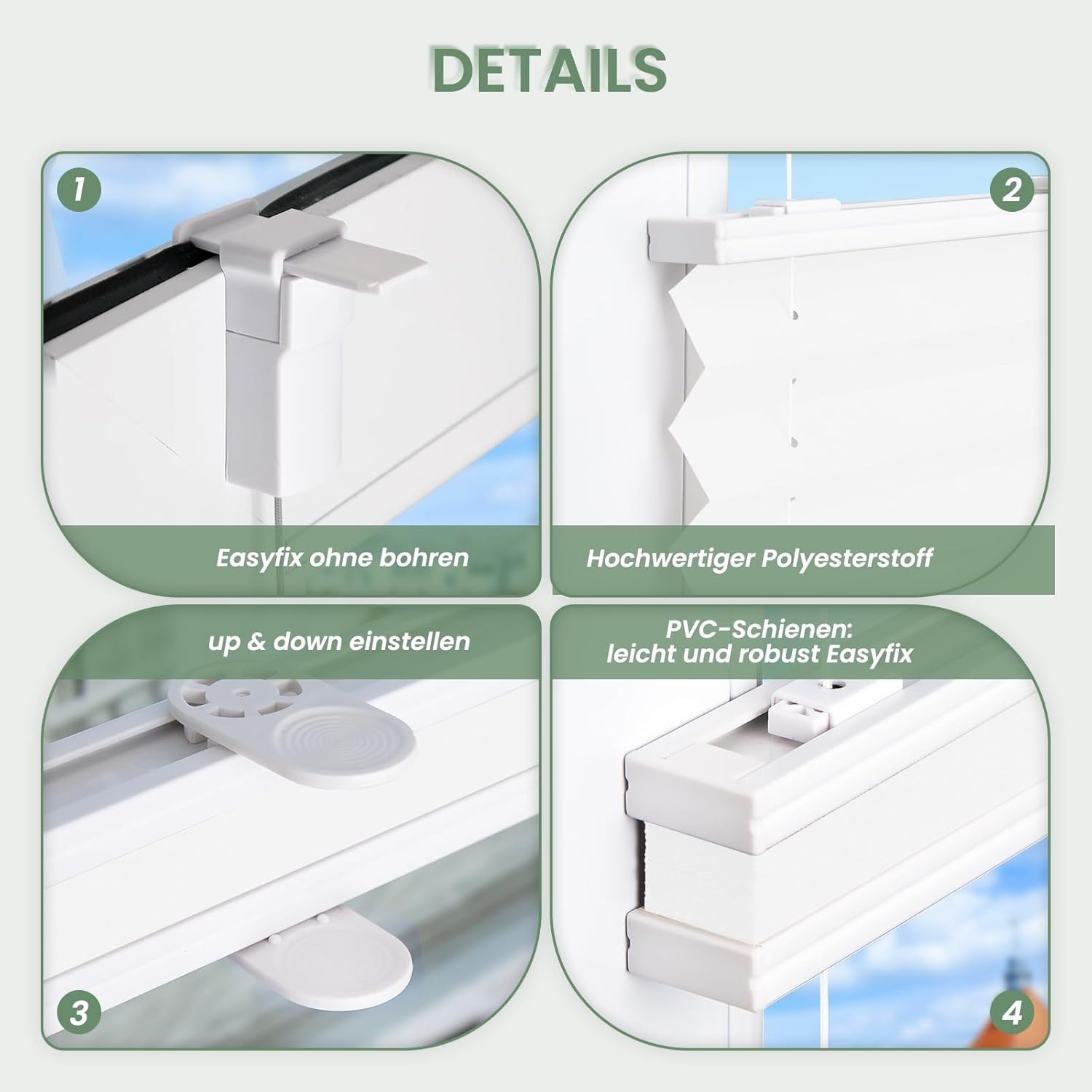 Plisseerrolgordijn - Zonder Boren - 30% Korting