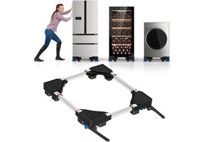 NIUXX Was/Droger Onderstel met Wielen & Rem - Verstelbaar - Zwart - 30% Korting