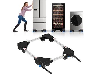 NIUXX Was/Droger Onderstel met Wielen & Rem - Verstelbaar - Zwart - 30% Korting