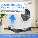 NIUXX Was/Droger Onderstel met Wielen & Rem - Verstelbaar - Zwart - 30% Korting