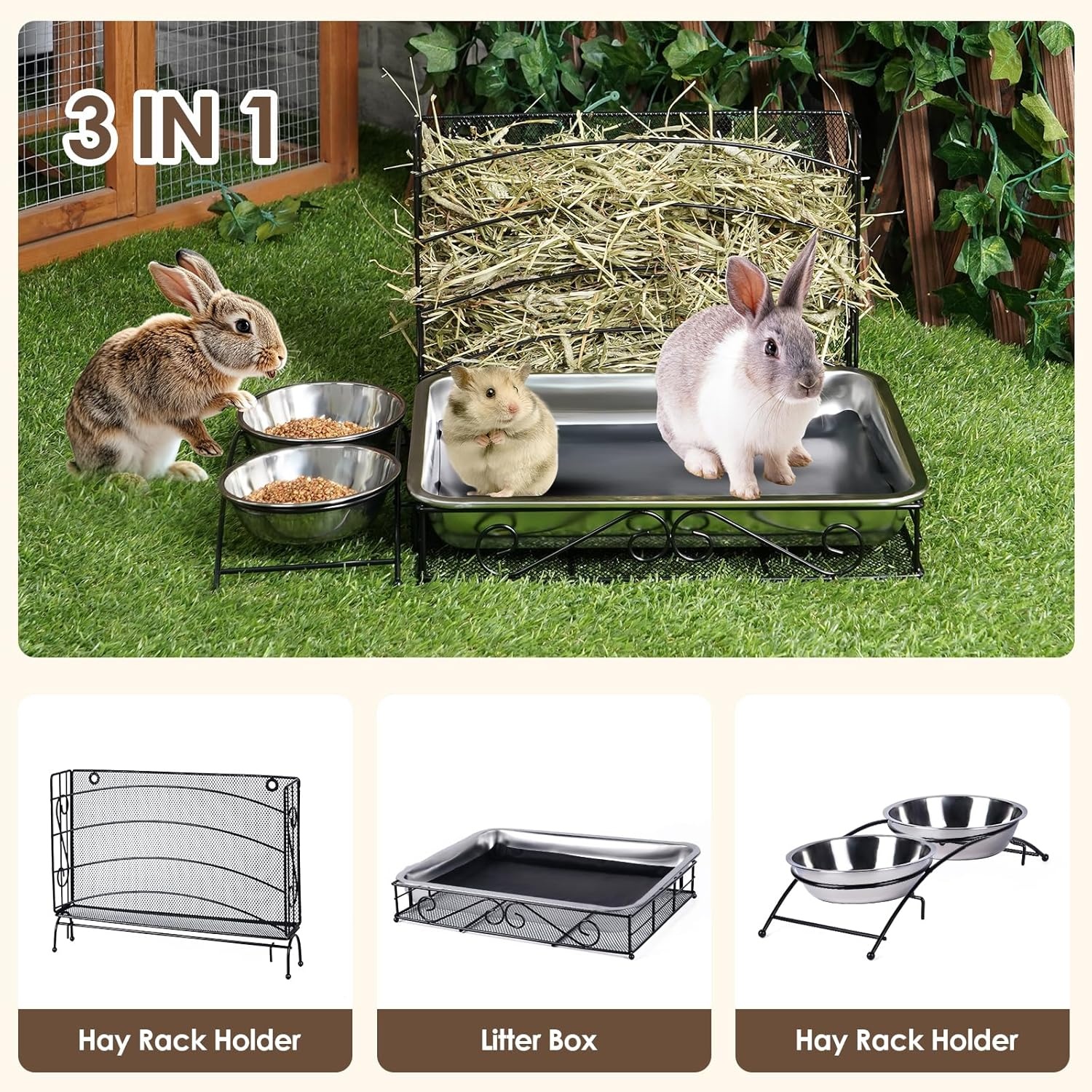 3-in-1 Konijnenvoerstation & Toilet (30% Korting!)